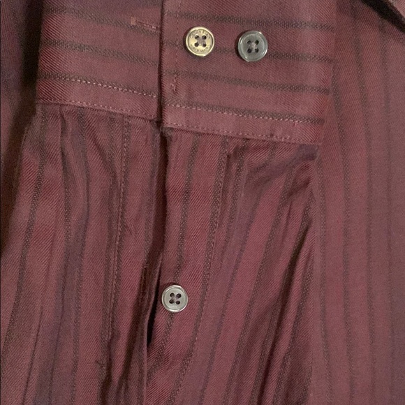 Men’s Calvin Klein Burgundy w/Stripe Button-down Shirt 15-1/2, 34/35 - Picture 8 of 11